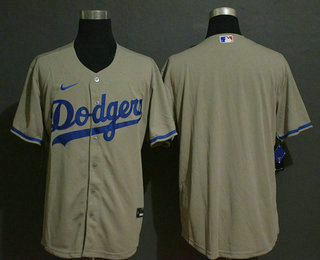 Men's Los Angeles Dodgers Blank Gray Stitched MLB Cool Base Nike Jersey