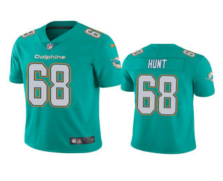 Men's Miami Dolphins #68 Robert Hunt Aqua 2020 NFL Draft Vapor Limited Jersey