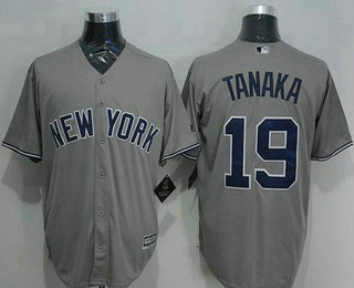 Men's New York Yankees #19 Masahiro Tanaka Grey New Cool Base Jersey
