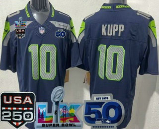 Men's Seattle Seahawks #10 Cooper Kupp Limited Navy 250th 50th LX FUSE Vapor Jersey