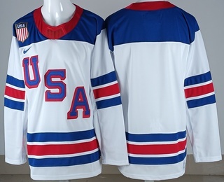 Men's USA Blank White 2026 Olympics Authentic Jersey
