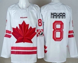 Youth Canada #8 Cale Makar White 2026 Olympics Authentic Jersey
